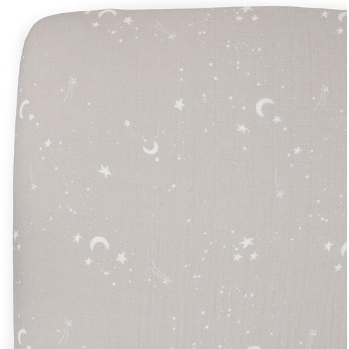 Little Unicorn Organic Muslin Crib Sheet | Soft & Breathable Fitted Sheet for Crib Mattress | 100% Cotton 52"x28" | (Moon Dust)