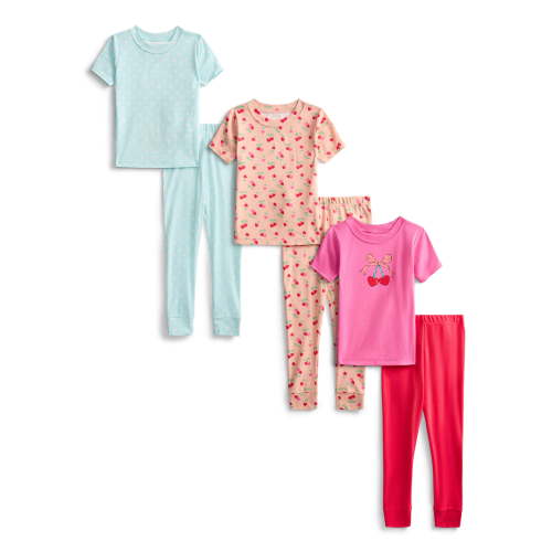 Toddler Girls Cotton Snug Fit Pajama Set, 6-Piece, Size 5T