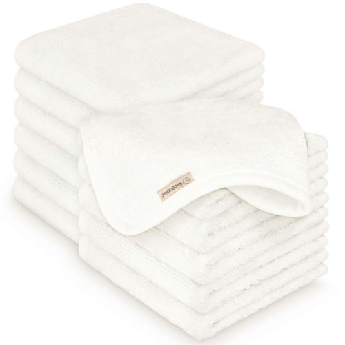 KeaBabies Deluxe Baby Washcloths, 10x10 Organic and Soft Baby Wash Cloth, Baby Bath Towel, Face Cloths (White)
