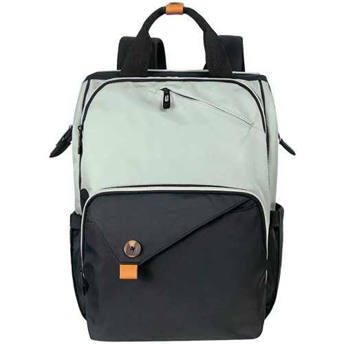 Hap Tim Diaper Bag Backpack,Large Capacity Travel Back Pack Maternity Baby Nappy Changing Bags, Double Compartments with Stroller Straps,Waterproof,Grey Black(US7340-GB)