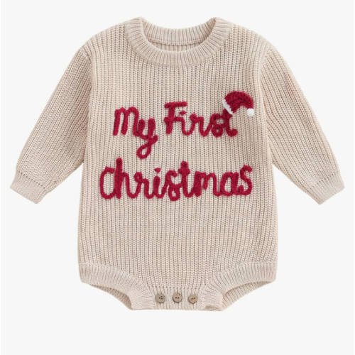 Adobabirl Baby Girl Boy Knitted Sweater Bubble Romper Long Sleeve Jumpsuit Festival Outfit Fall Winter Spring Clothes