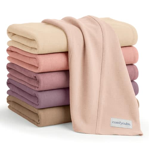 Comfy Cubs Baby Burp Cloths Set (Pack of 6) - Large, 6-Layer, Ultra Absorbent 100% Cotton for Infant Spit-Up, Drool, and Messes - Soft, Gentle, Thoughtful New Born Baby Gifts, Multi Girl