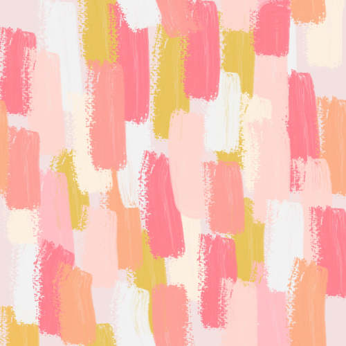 Pink and yellow Brush strokes print