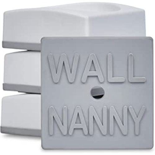 Wall Nanny Mini - Smallest Baby Gate Wall Protector (Made in USA) Protect Walls & Doorways from Pet Gates & Dog Gate Spindles - Child Pressure Mounted Baby Gate for Stairs Wall Cup (White) 4 Pack