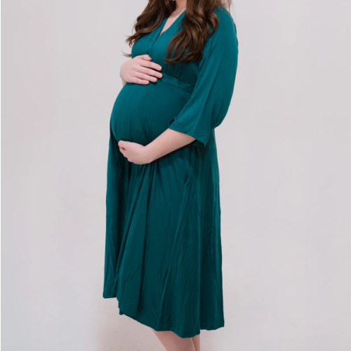 Lila Labor & Postpartum Gown in Deep Teal