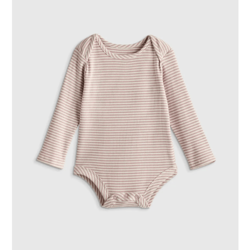 Softest Rib Long Sleeve Bodysuit  in Lilac Stripe