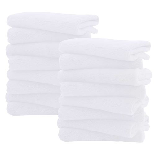 16 Pack Burp Cloths for Baby - 20" by 10" Ultra Absorbent Burping Cloth, Newborn Towel - Milk Spit Up Rags - Burpy Cloths for Unisex, Boy, Girl - Burp Cloths Set (White)