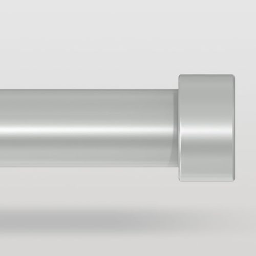 Silver Curtain Rods for Windows 28 to 48 Inch(1.5-5 Feet), 1" Diameter Drapery Rods with Modern Style End Cap Finials,Size:30-60 Inch, Antique Silver