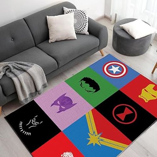 DreamController Avengerrs Custom Rugs for Gamer Room (62x40inch)| Playroom Carpets Inspired by Games & Anime Decor for Gamers | Gamer Room Decor for Kids Teen Anti-Slip Gaming Mats