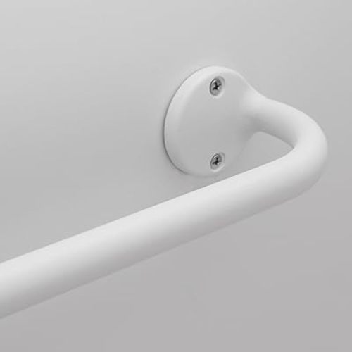 Blackout Wrap Around Curtain Rod 48-88, 3/4" Curtain Rods for Windows Adjustable, Heavy Duty Telescoping Drapery Rods for Bedroom, Living Room, Kitchken, White