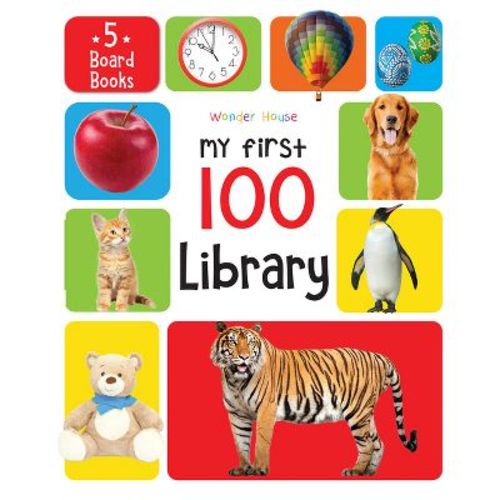 My First 100 Library: Boxset of 5 Early Learning Board Books for Kids/Children (Homeschool / Preschool / Baby/Toddler) - by Wonder House Books