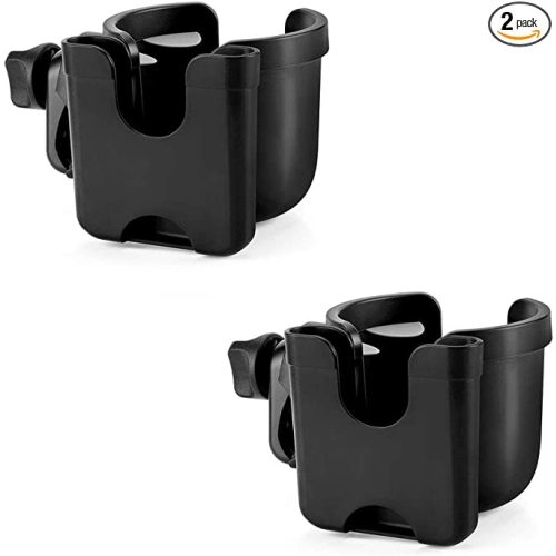 Accmor Stroller Cup Holder with Phone Holder, Bike Cup Holder, Universal Cup Holder for Uppababy Nuna Doona Strollers, 2-in-1 Cup Phone Holder for Stroller, Bike, Wheelchair, Walker, Scooter