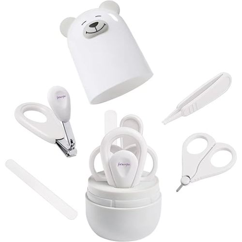 Baby Nail Kit, 4-in-1 Baby Nail Care Set with Cute Case, Baby Nail Clippers, Scissors, Nail File & Tweezers, Baby Manicure Kit and Pedicure kit for Newborn, Infant
