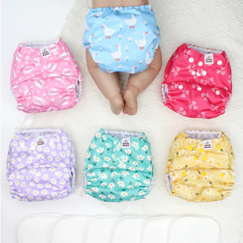 POCKET DIAPER 3.0 WITH INSERTS - 6 PACK(A-Flower Romance)