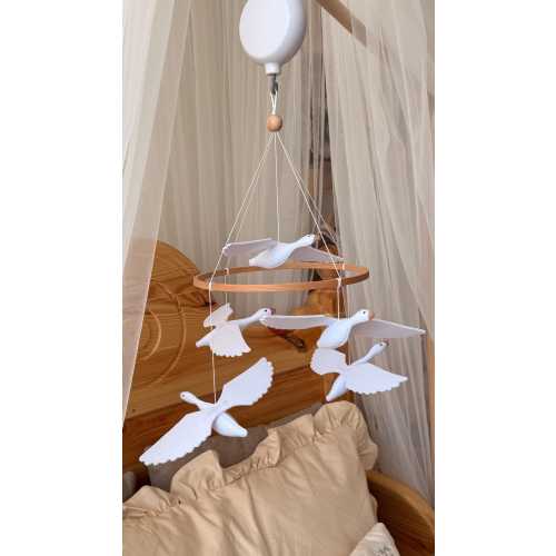 Swan Baby Mobile: Minimalist Scandi Nursery Decor, Goose Crib Mobile