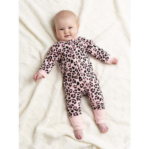 Monica + Andy Organic Cotton Gender Neutral Long Sleeve Baby One-Piece Pajama, Sizes Newborn - 24 Months