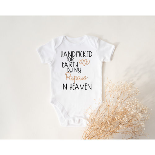 Handpicked For Earth By My Papaw In Heaven Baby Bodysuit - Guardian Angel Gift