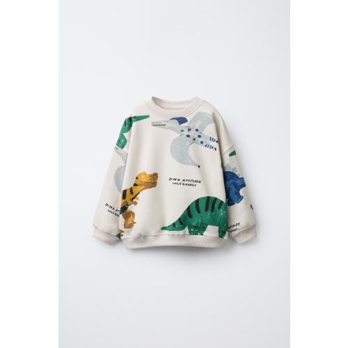 DINOSAUR PRINT SWEATSHIRT - Ice | ZARA United States