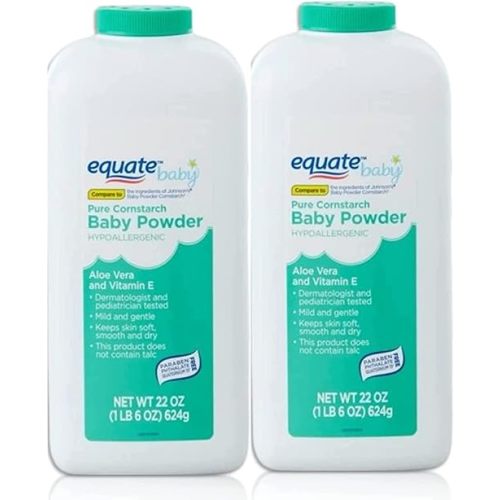 Pure Cornstarch Baby Powder Aloe and Vitamin E (22 oz - 2 Pack)