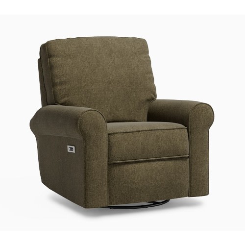 Comfort Power Recliner Performance Plush Chenille Moss