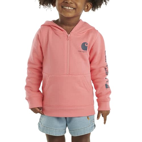 Carhartt girls Long-sleeve Half-zip Hooded Sweatshirt