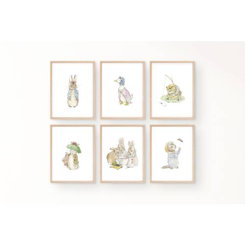 Set of 6 Beatrix Potter Nursery Art Prints. Beatrix Potter Downloadable Prints. Peter Rabbit Downloadable Prints. Beatrix Potter Fine Art