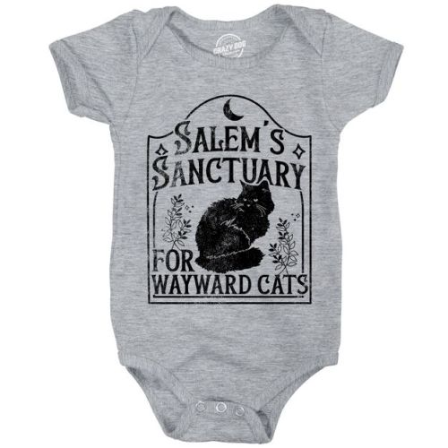Salems Sanctuary for Wayward Cats Baby Bodysuit Funny Halloween Kitten Jumper For Infants - Crazy Dog Baby Bodysuit For Halloween Season Light 12