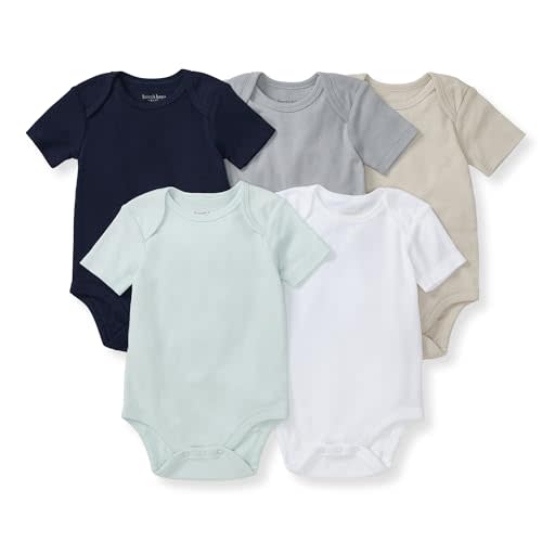 Burt's Bees Baby Bodysuits, Short Sleeve and Long Sleeve One-Pieces, 100% Organic Cotton