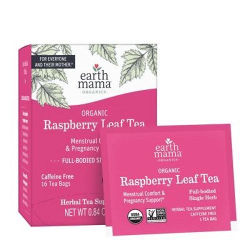 Earth Mama Organic Raspberry Leaf for Labor Prep and Menstrual Support Herbal Bagged Teas - 16ct