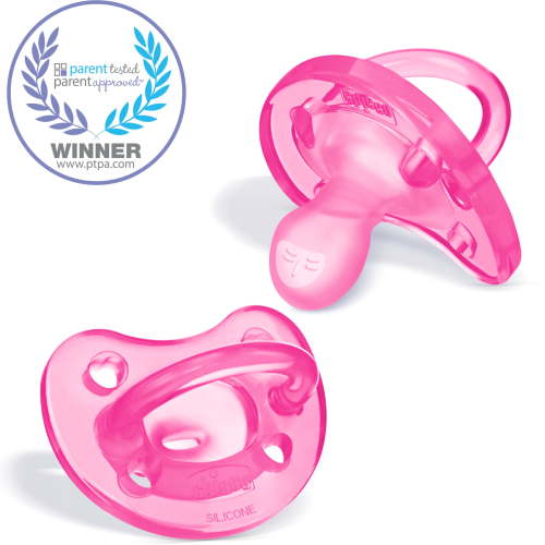 Chicco PhysioForma® Orthodontic One-Piece Silicone Pacifier, 2-Pack, 6-16m - Pink
