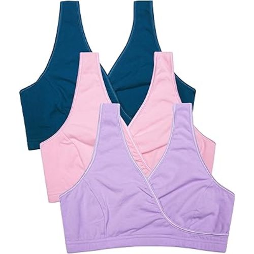 CAKYE 3 Pack Maternity Nursing Sleep Bra Breastfeeding Cotton Bralette