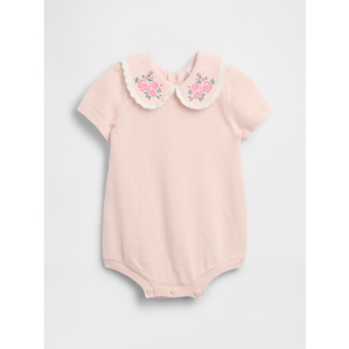 Baby Embroidered Collar Sweater Bodysuit