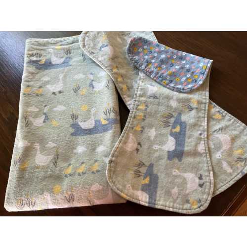 Duck Receiving Blanket And Burp Rag Set