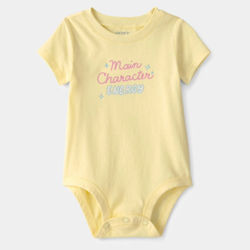 Baby 'Main Character Energy' Graphic Bodysuit - Yellow | Carter's