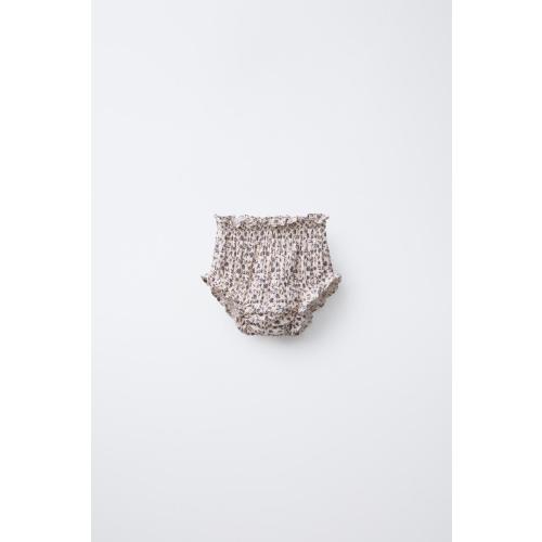 TEXTURED FLORAL BOTTOMS - Ecru | ZARA United States