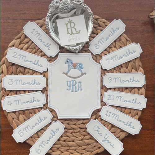 Embroidered Baby Milestone Card | Custom Heirloom Baby Gift