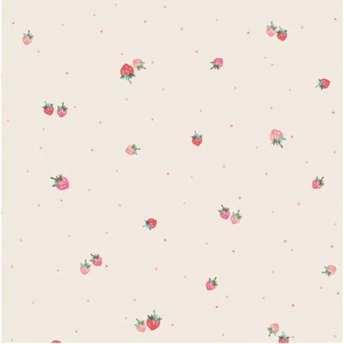 Organic Strawberries Cream Crib Sheet: Baby/Toddler Fitted Sheet