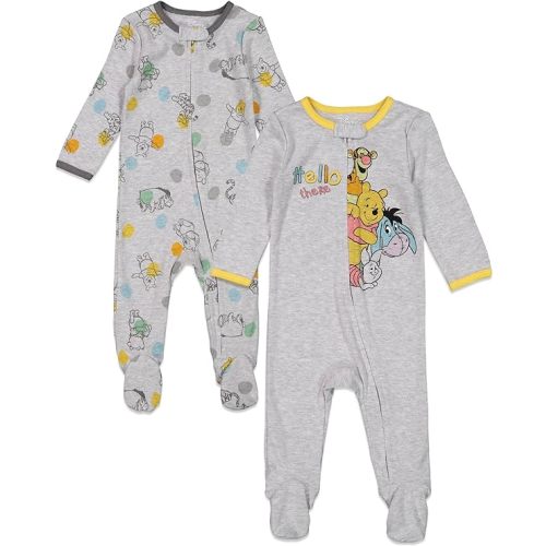 Disney Baby 2 Pack Zip Up Sleep N' Plays Newborn to Infant Sizes (Newborn - 24 Months)