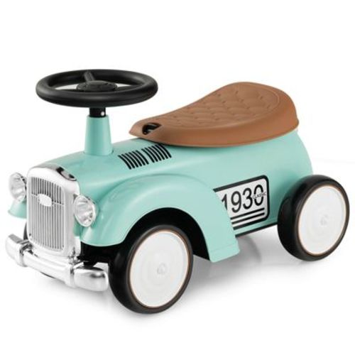 Costway Retro Kids Ride-on Toy Kids Sit to Stand Vehicle with Working Steering Wheel Green/Pink/White