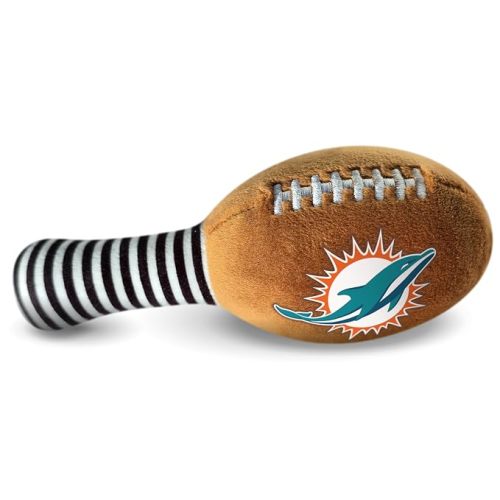 Miami Dolphins Plush Football Rattle by Smilo - Officially Licensed NFL Baby Rattle Toy - Soft Baby Rattle with Bell - for Babies and Toddlers from 3 Months