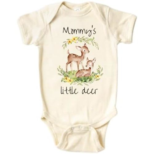 Mommy's Little Deer Baby Bodysuit, Cute Deer Baby Outfit, Animals Tee