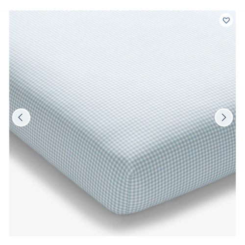 Ditsy Gingham Classic Cool Organic Cotton Percale Fitted Crib Sheet