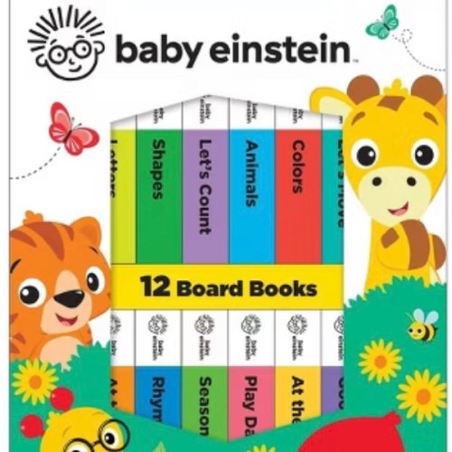 Baby Einstein - My First Library Board Book Block 12-Book Set - First Words, Alphabet, Numbers, and More! - PI Kids