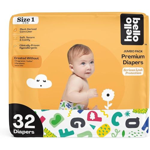 Premium Baby Diapers Size 2, 30 Count of Disposable, Extra-Absorbent, Hypoallergenic Baby Diapers with Snug and Comfort Fit, Alphabet Soup