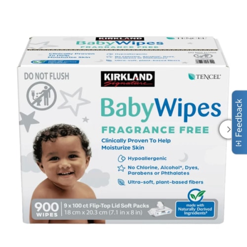 Kirkland Signature Baby Wipes Fragrance Free