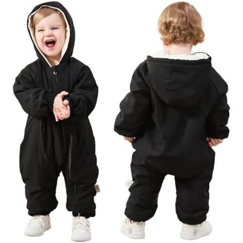 UVIPC Baby Lightweight Winter Jumpsuit Snowsuit 0-24M Windproof One-Piece Onesie, Hooded Newborn Winter Coat Romper