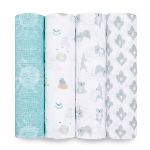 Now + Zen Cotton Muslin Swaddle 4pk | aden + anais