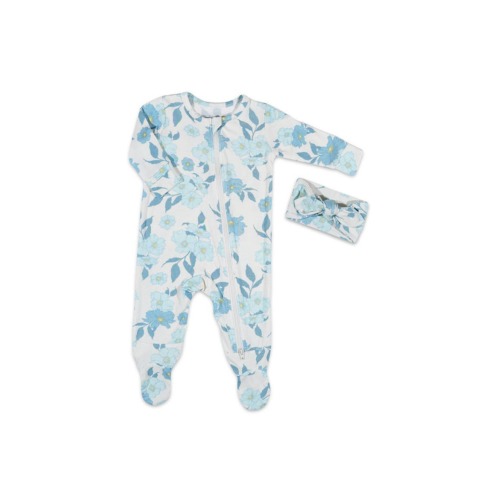 Jersey Long Sleeve Footie & Head Wrap Set