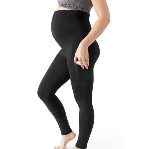 Louisa Maternity & Postpartum Support Leggings | Pocket Style - Black