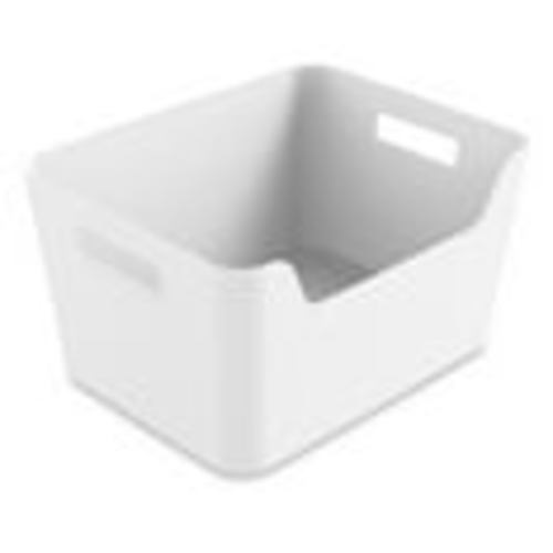 (8 pack) Mainstays Large Easy Access Plastic Storage Bin, White